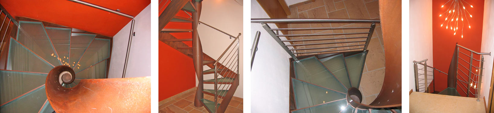 Scala a chiocciola elicoidale a pianta quadra