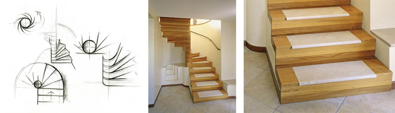 Scala speciale con pedate in marmo