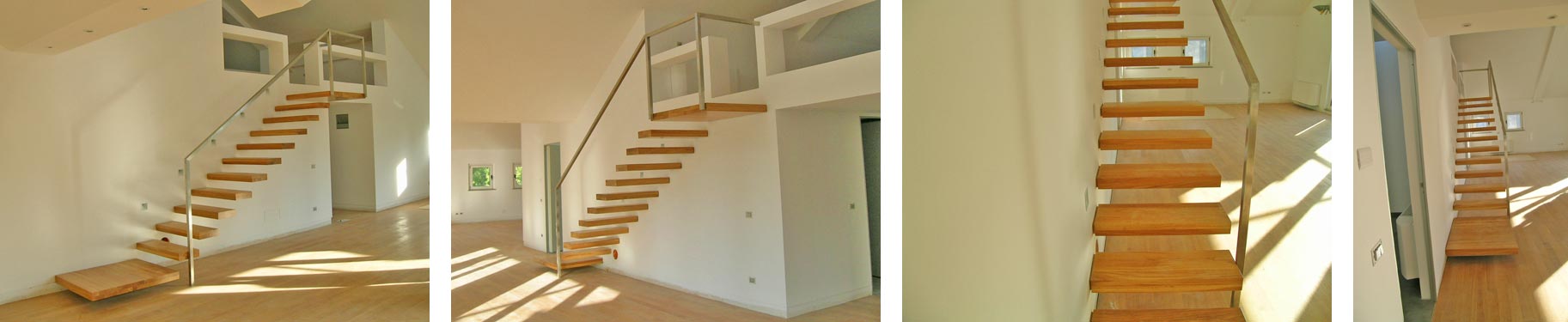Scala a sbalzo in legno